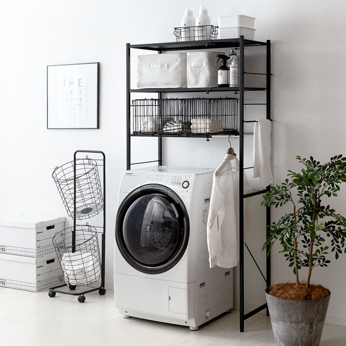 ランドリーラック Lester レスター 縦型洗濯機対応タイプ 北欧インテリア 家具の通販エア リゾーム