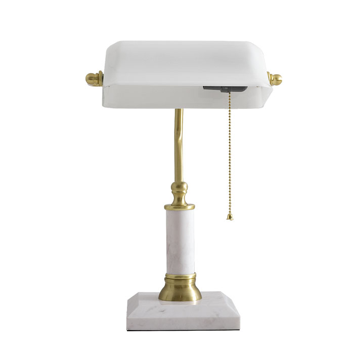 brass banker lamp