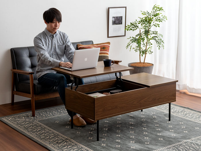 大阪市送料無料‼️昇降テーブル デスク 机 家具 ガラステーブル